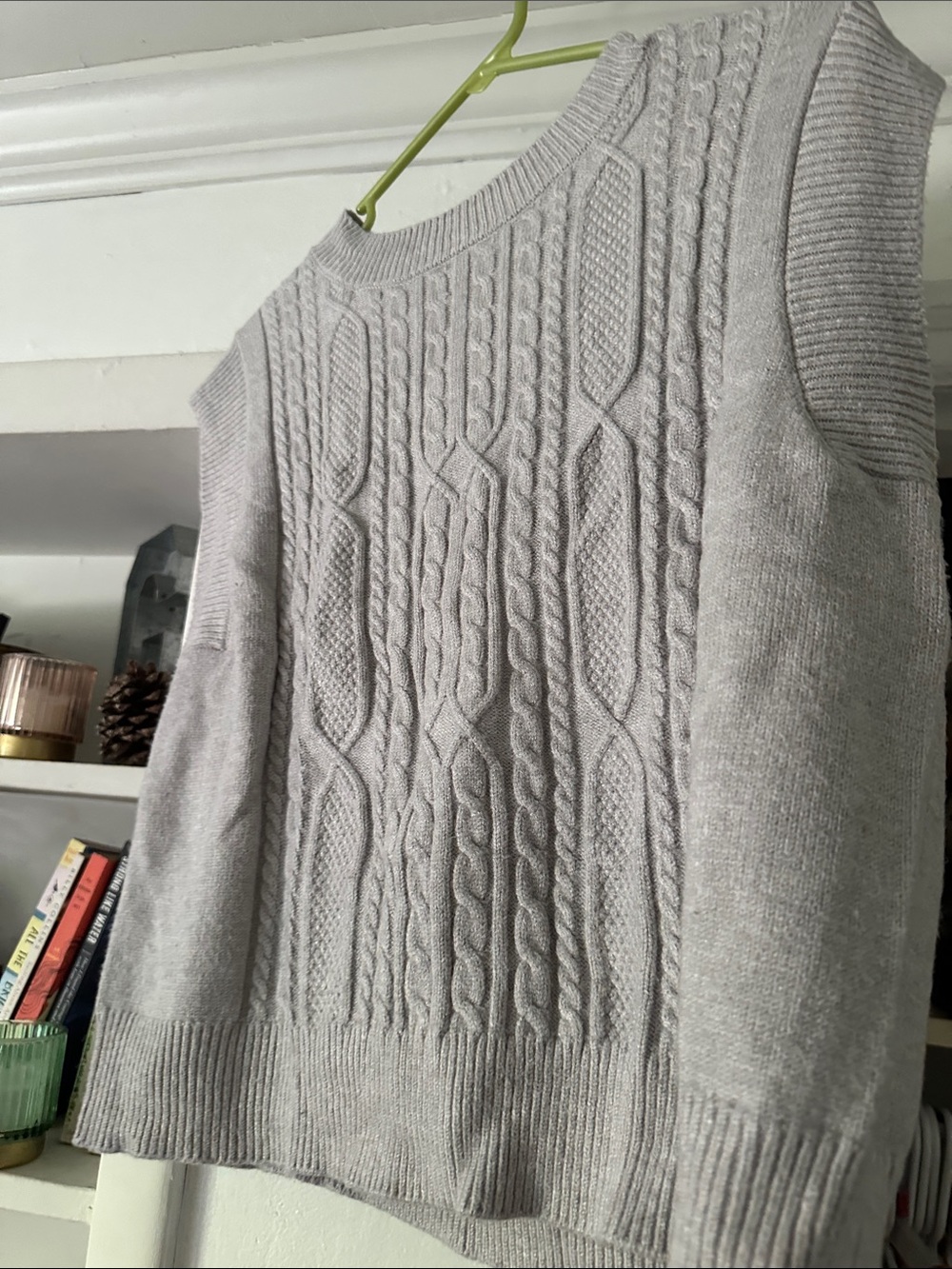 Cyrus Light Gray Cable Knit Crew Neck Sweater